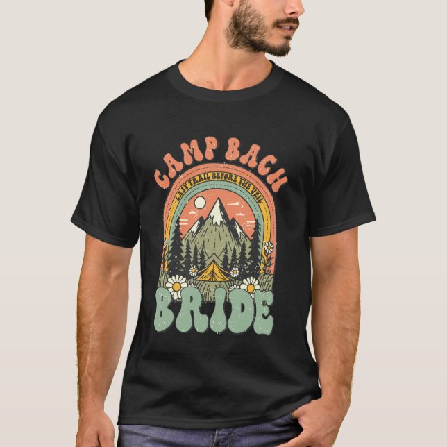 Camp Bach Brud Retro Camping Systerfest Bröllopsfe T Shirt (Framsida)
