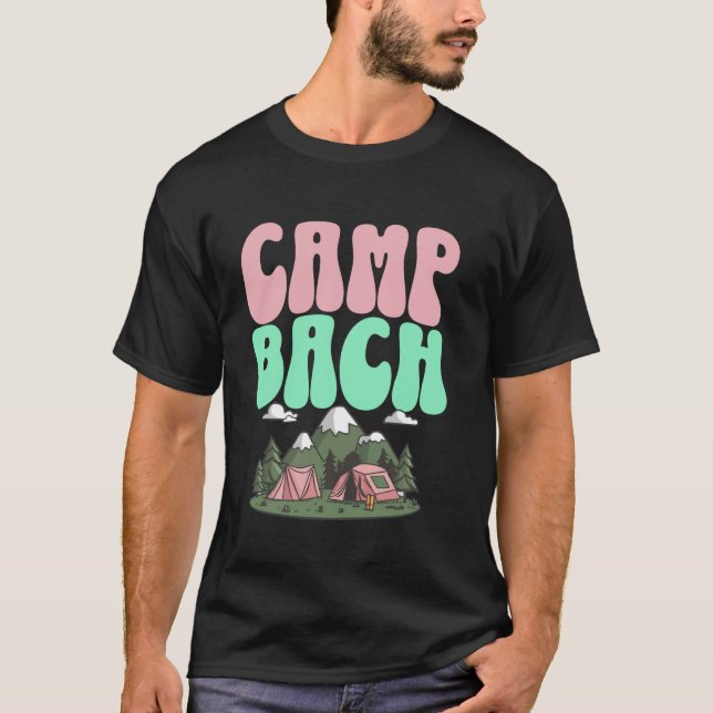 Camp Bach Brud Spenalung Bröllopscamping Bröllop  T Shirt (Framsida)