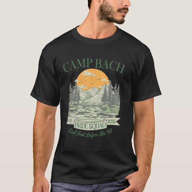 Camp Bach Brud Squad Retro Camping Möhippa P T Shirt (Framsida)