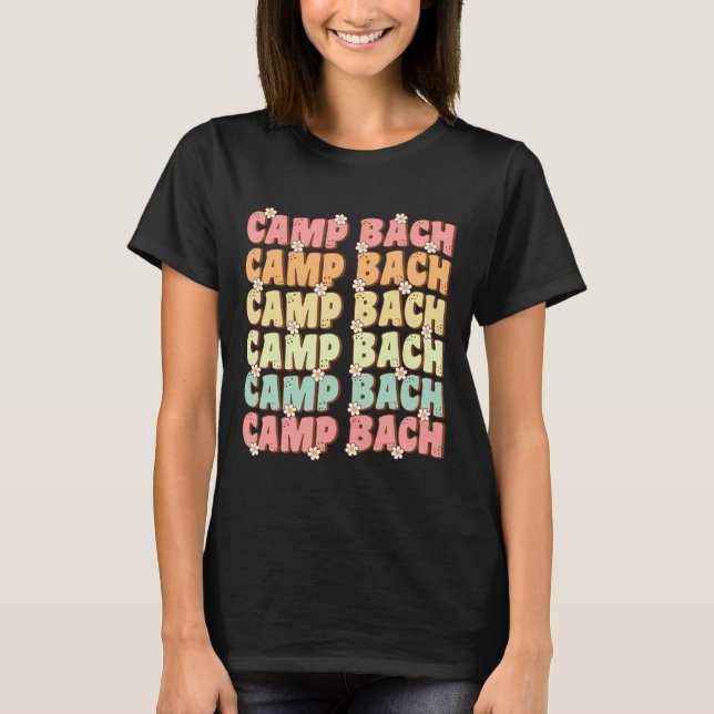 Camp Bach Groovy Bride Squad Camping Bachelorette T Shirt (Framsida)