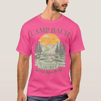 Camp Bach Team Brud Retro Camping Sällskap Brudfes T Shirt