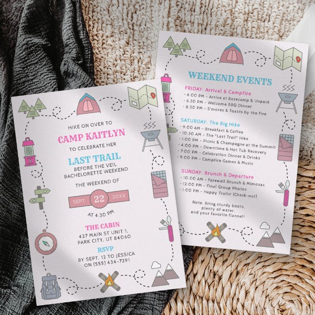 Camp Bach Weekend Sängkammarparty Itinerary Inbjudningar (Skapare uppladdad)