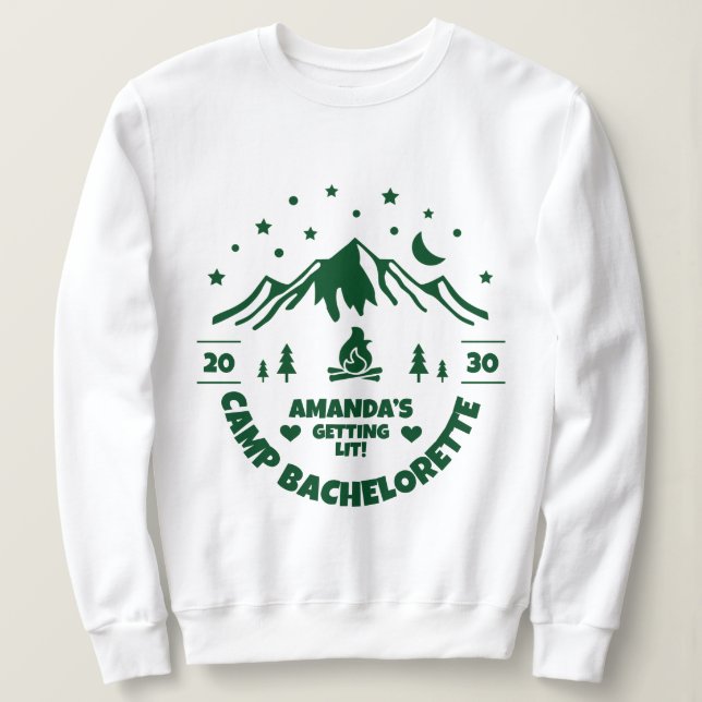 Camp Bachelorette Bröllopsparty T Shirt (Design framsida)