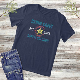 Camp Bachelorette Cabin Crew Colorado Flagga T Shirt