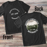 Camp Bachelorette Colorado Camping Crew T Shirt<br><div class="desc">Den här fram- och baksidan har bachelorette namn, år och plats i vit text på framsidan och "Colorado camping-besättning" , år och plats i vit text på baksidan med en punkt för foto eller bachelorette-gruppfoto. Perfekt för en bergsflyktsort eller för att ge Bach party temat för en naturälskande brud och...</div>