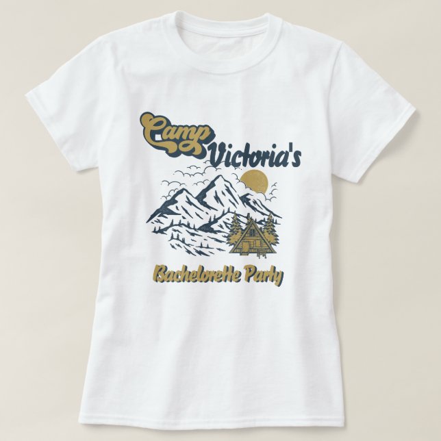 Camp Bachelorette Girls Helg Party T Shirt (Design framsida)