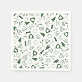 Camp Bachelorette Green Paper Napkin Pappersservett