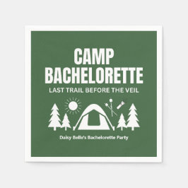 Camp Bachelorette Green Paper Napkin Pappersservett