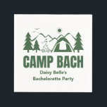 Camp Bachelorette Green Paper Napkin Pappersservett<br><div class="desc">Add a touch of rustic charm to your bachelorette weekend with our Camp Bachelorette Green Paper Napkins! These napkins feature a fun, camping-inspired design, perfect for all your outdoor celebrations. Whether you're hosting a campfire dinner or a fun picnic, these napkins are the ideal addition to your camp-themed party! These...</div>