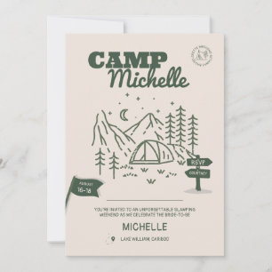 Camp Bachelorette-inbjudan och Itinerary Inbjudningar