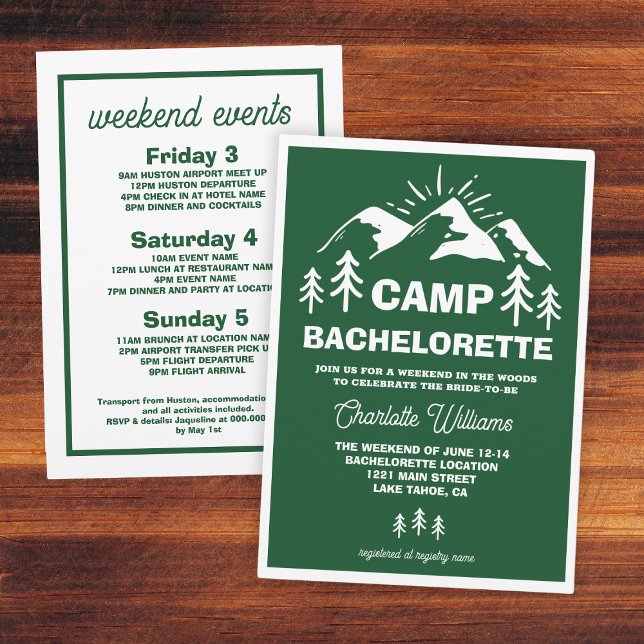 Camp Bachelorette Inbjudningar (Camp Bachelorette Invitation
)