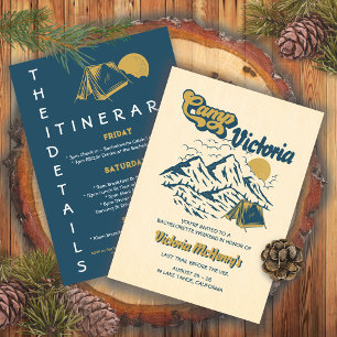Camp Bachelorette Itinerary Girls Helg Party Inbjudningar