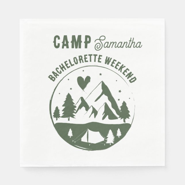 Camp Bachelorette Party Camping Bach Weekend Pappersservett (Framsidan)