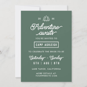 Camp Bachelorette Party Helg i Skogen Inbjudningar