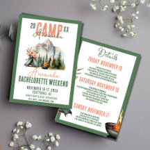 Camp Bachelorette Party Itinerary Helg