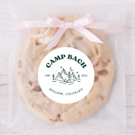 Camp Bachelorette Round Sticker Runt Klistermärke