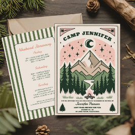 Camp Bachelorette Rustic Woodsy Mountain Inbjudningar