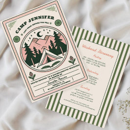 Camp Bachelorette Rustic Woodsy Mountain Inbjudningar