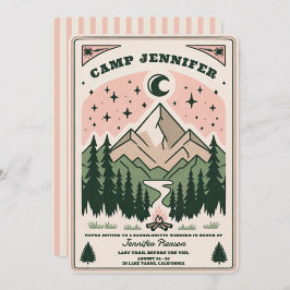 Camp Bachelorette Rustic Woodsy Mountain Inbjudningar