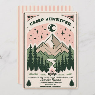 Camp Bachelorette Rustic Woodsy Mountain Inbjudningar