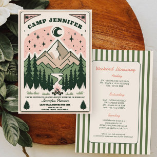Camp Bachelorette Rustic Woodsy Mountain Inbjudningar