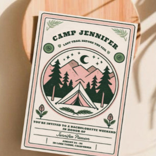 Camp Bachelorette Rustic Woodsy Mountain Inbjudningar