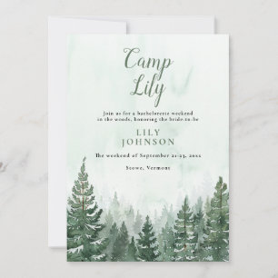 Camp Bachelorette Skogshelg Möhippa Inbjudningar