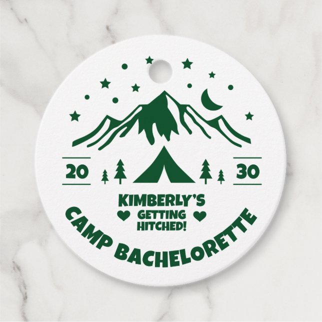 Camp Bachelorette Tematillställning Gåvor Etiketter (Framsida)