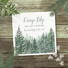 Camp Bachelorette Woodland Skogshelgparty Pappersservett