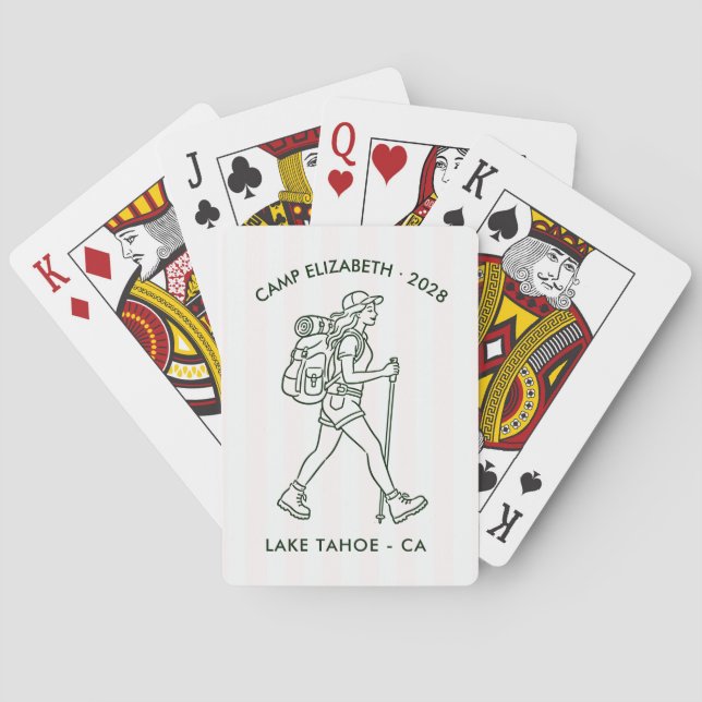 Camp Bride Hiking Personalized Bachelorette  Casinokort (Baksidan)
