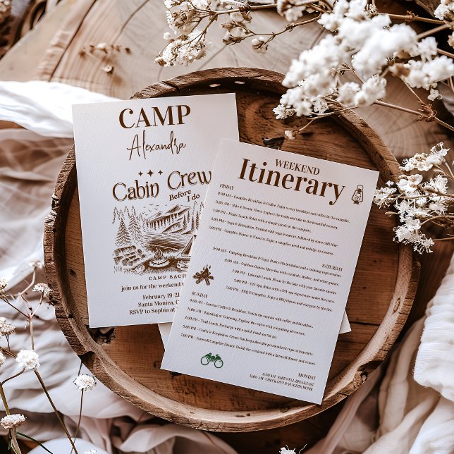 Camp Cabin Crew Före Bachelorette Inbjudningar (Skapare uppladdad)