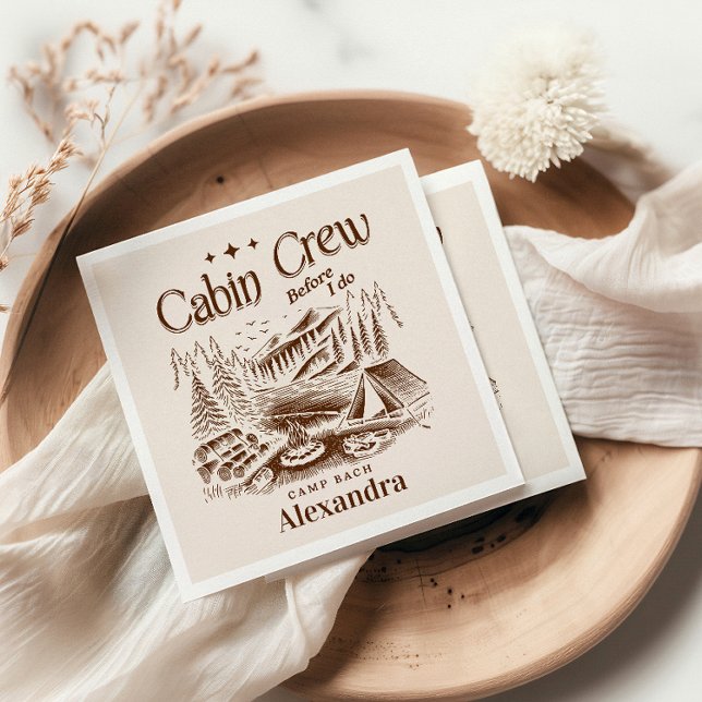 Camp Cabin Crew Före Bachelorette Pappersservett (Skapare uppladdad)
