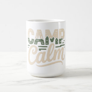 CAMP CALM – Minimalistisk Utomhus Natur Typografi Kaffemugg