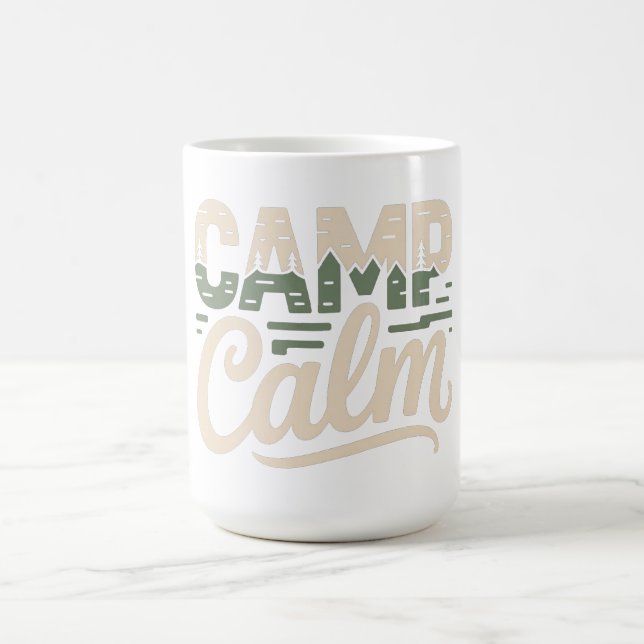 CAMP CALM – Minimalistisk Utomhus Natur Typografi Kaffemugg (Center)