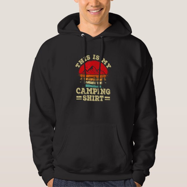 Camp Camper Retro Camping Tent This Is My Camping Hoodie (Framsida)