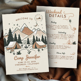 Camp Camping Bach Frimärke 3-dagars Bachelorette P Inbjudningar