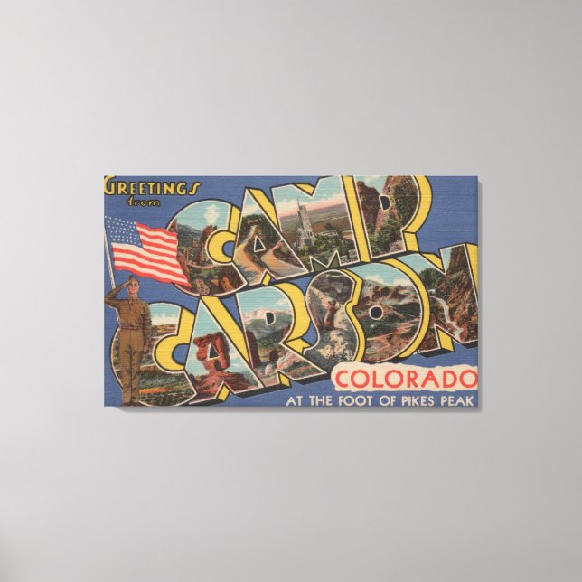 Camp Carson, Colorado - Pikes-toppen Canvastryck (Framsida)