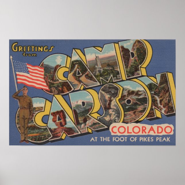 Camp Carson, Colorado - Pikes-toppen Poster (Framsidan)