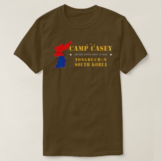 Camp Casey Tongduchon Sydkorea w Karta X T Shirt (Design framsida)