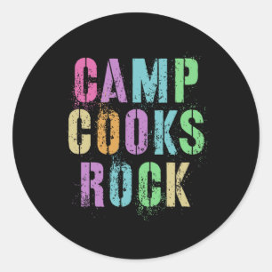 Camp Cooks Sten Funny Campground Chef Crew Campsi Runt Klistermärke