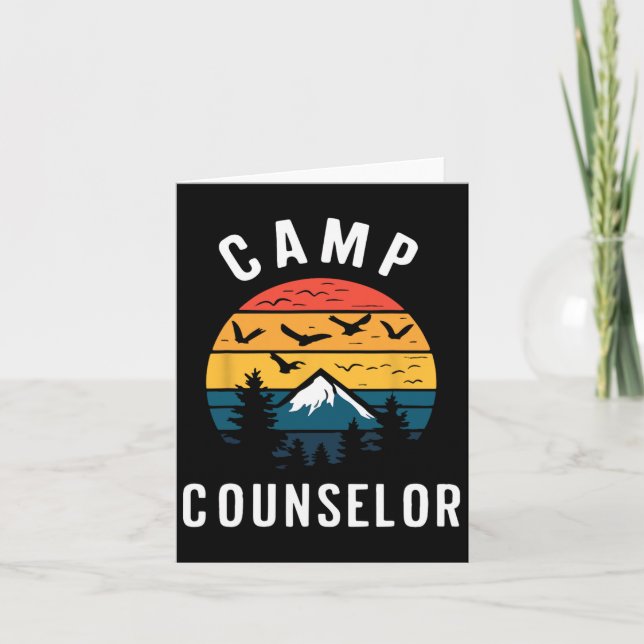 Camp Counselor Camping Retro Camp Camper Kort (Framsida)