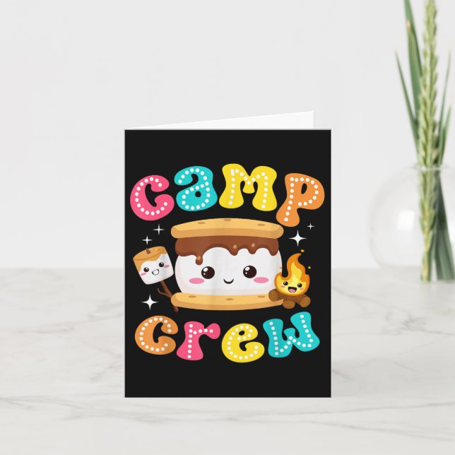 Camp Crew Smores Marshmallow Camping Family Vacati Kort (Framsida)