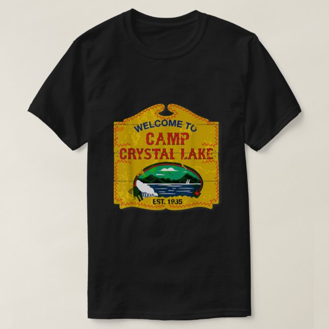 Camp Crystal Sjö Halloween Funny Camping Graphic T Shirt (Design framsida)