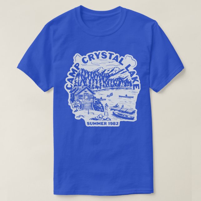Camp Crystal Sjö Sommar 82 på mörken T Shirt (Design framsida)
