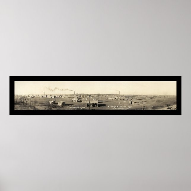 Camp Custer MI Photo 1917 Poster (Framsidan)