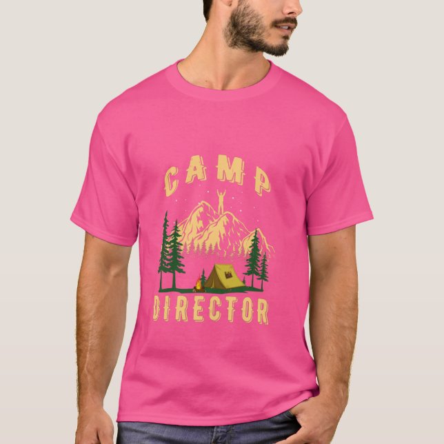 Camp Director Camping Staff Counselor Summer Manar T Shirt (Framsida)