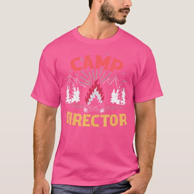 Camp Director Counselor Summer Camping Campfire Ca T Shirt (Framsida)