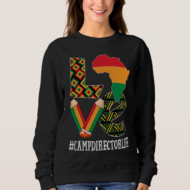 Camp Director Love Map African American Black Hist T Shirt (Framsida)