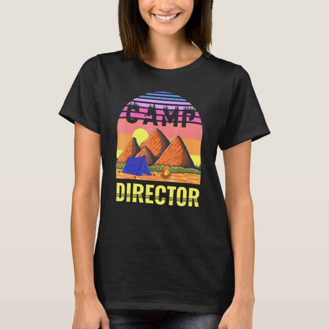 Camp Director Sunset Summer Camping Lea T Shirt (Framsida)