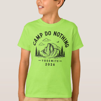 Camp Do Nothing 2026 - Barnutgåva Svarta Bokstäver T Shirt